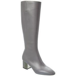 Michael Kors Ali Runway Leather Knee-High Boot, Grey